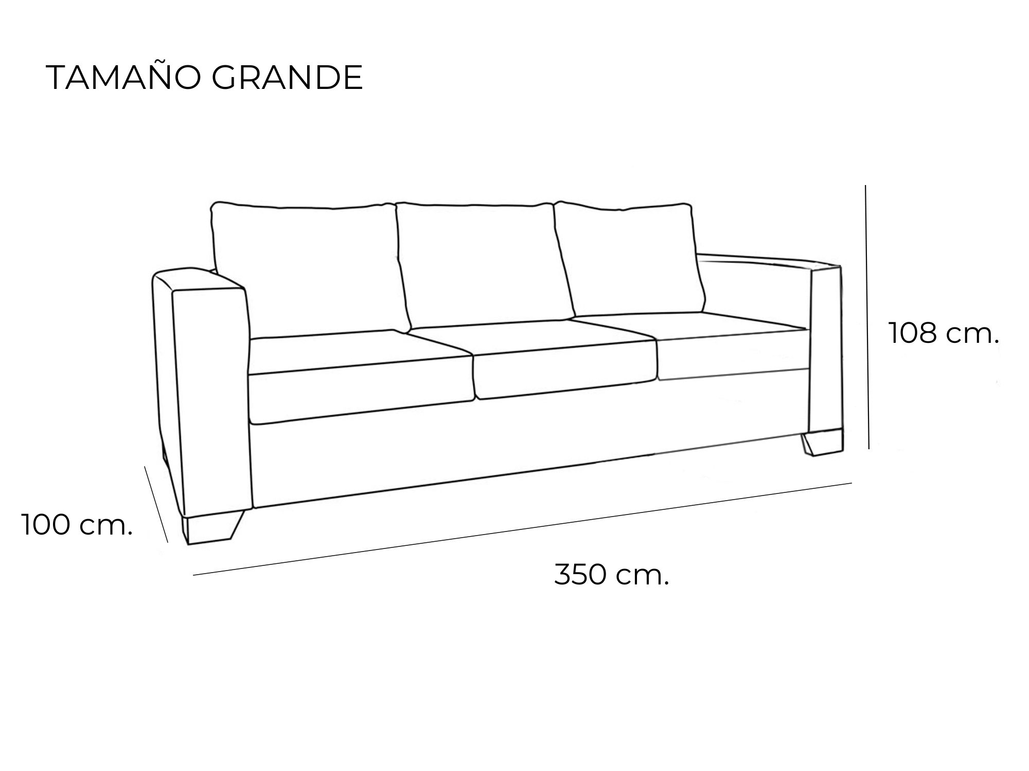 Sofá de 3 plazas con asientos extraibles modelo Charlotte de Sofass® en Alicante